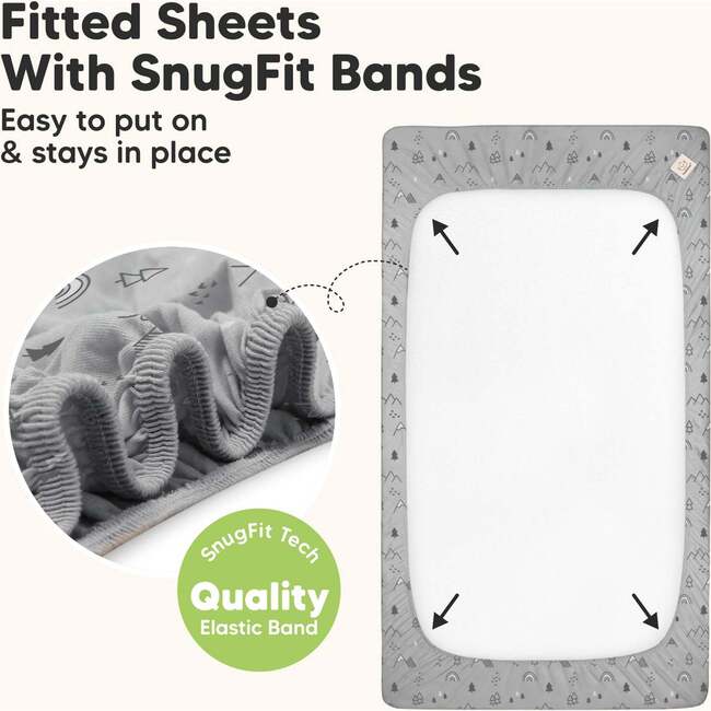 Isla Protect+ Waterproof Snugfit Crib Sheets, Woodlands - Crib Skirts - 6