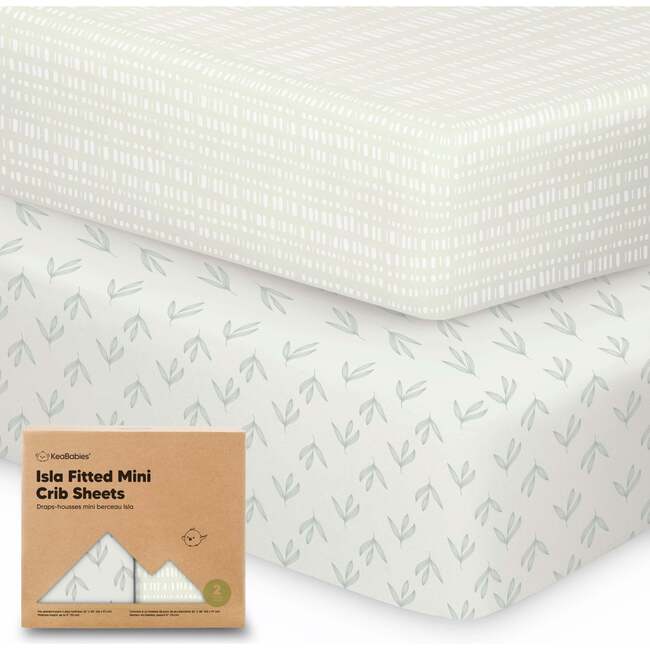 Isla Fitted Mini Crib Sheets, Fleur (Pack of 2)