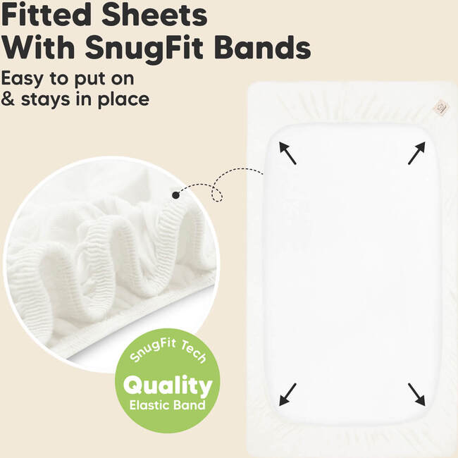 Isla Protect+ Waterproof Snugfit Crib Sheets, Soft White - Crib Skirts - 6