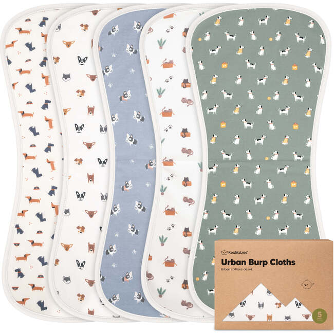 Baby's Urban Burp Cloth, Pets & Paws (Pack of 5)
