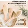 Baby's Wooden Hair Brush & Comb Set, Peach - Hair Brushes - 4