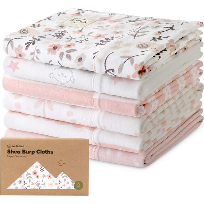 Baby's Shea Burp Cloth, Sweet Charm (Pack of 6)