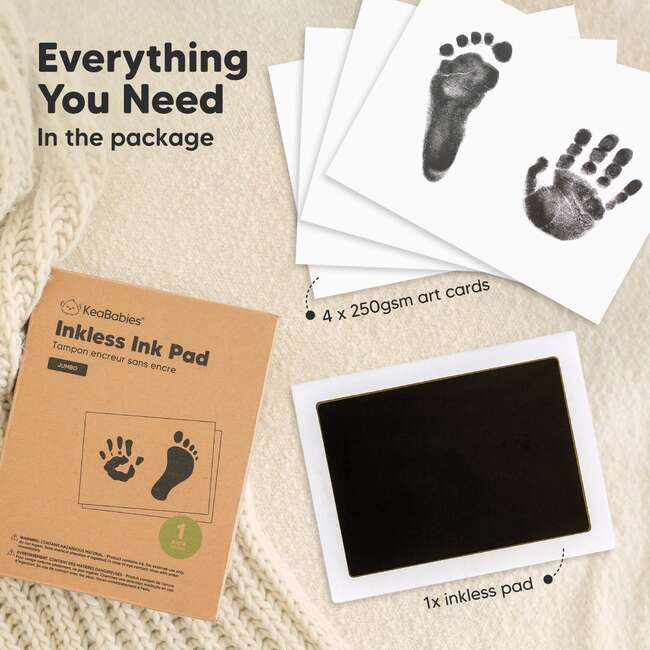 Baby's Inkless Ink Footprint & Paw Print Pads Jumbo Kit, Jet Black (Pack of 1) - Keepsakes & Mementos - 3