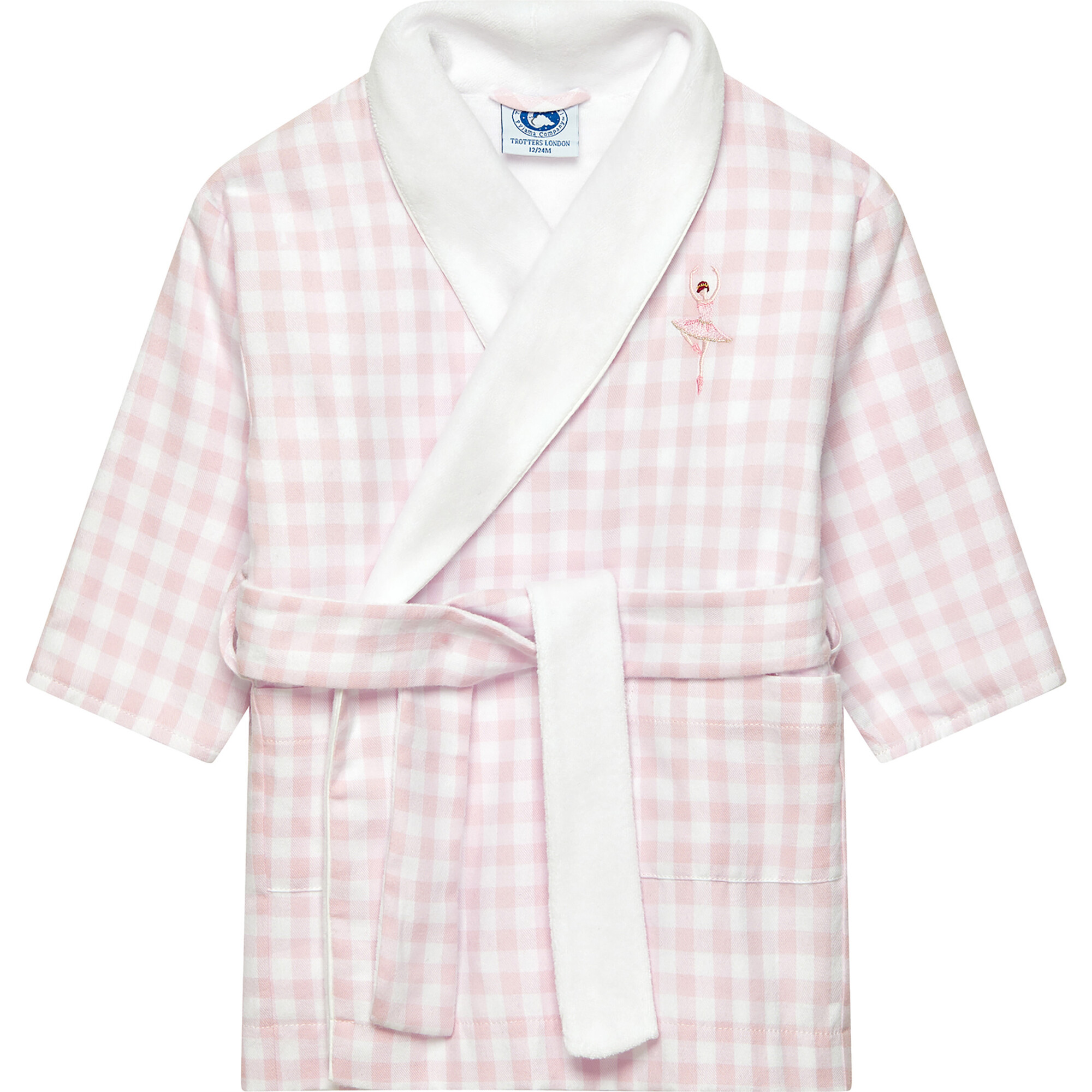 Margot Ballerina Bathrobe, Pale Pink Gingham - Robes - 1