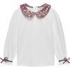 Liberty Print Strawberry Thief Pie Crust Jersey Top, Plum Strawberry Thief - Blouses - 1 - thumbnail