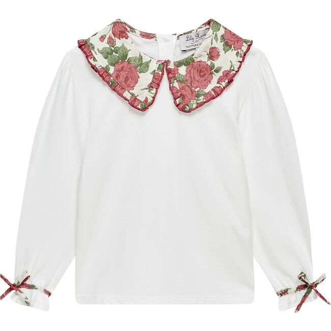 Liberty Print Carline Pie Crust Jersey Blouse, Red Carline Rose