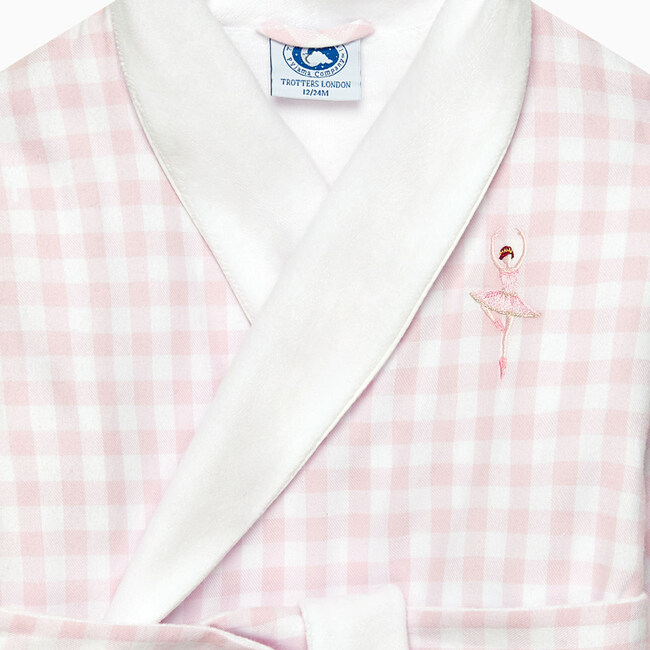 Margot Ballerina Bathrobe, Pale Pink Gingham - Robes - 3