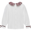 Liberty Print Strawberry Thief Pie Crust Jersey Top, Plum Strawberry Thief - Blouses - 2