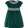 Liberty Print Robin Velvet Party Dress, Green Velvet & Ragged Robin - Dresses - 1 - thumbnail