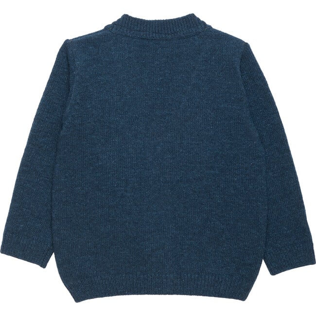 Little Dippy Dinosaur Cardigan, Navy Marl - Cardigans - 2