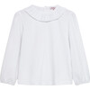 Lottie Jersey Blouse, White - Blouses - 1 - thumbnail