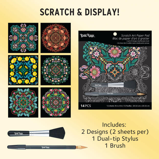 Brea Reese: Scratch Art Paper Pad - Mandala - Arts & Crafts - 3