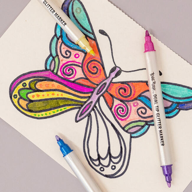 Brea Reese: Dual Tip Markers - Glitter 12ct - Arts & Crafts - 3