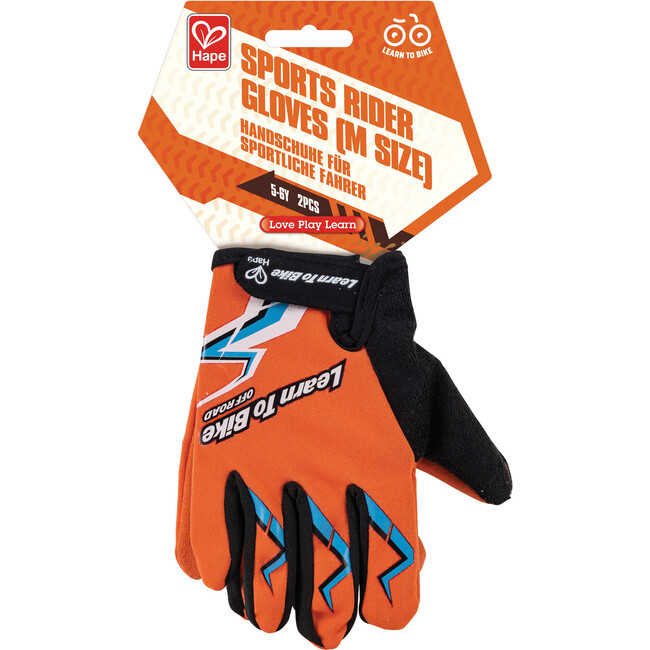 Sports Rider Gloves: Orange - Medium Size - Riding & Bike, Ages 3+