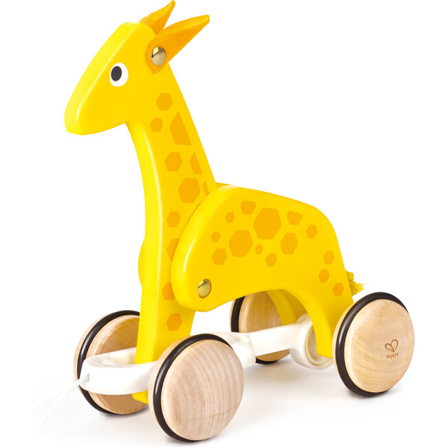 Pull Along - Giraffe - Yellow - Wooden Animal Toy