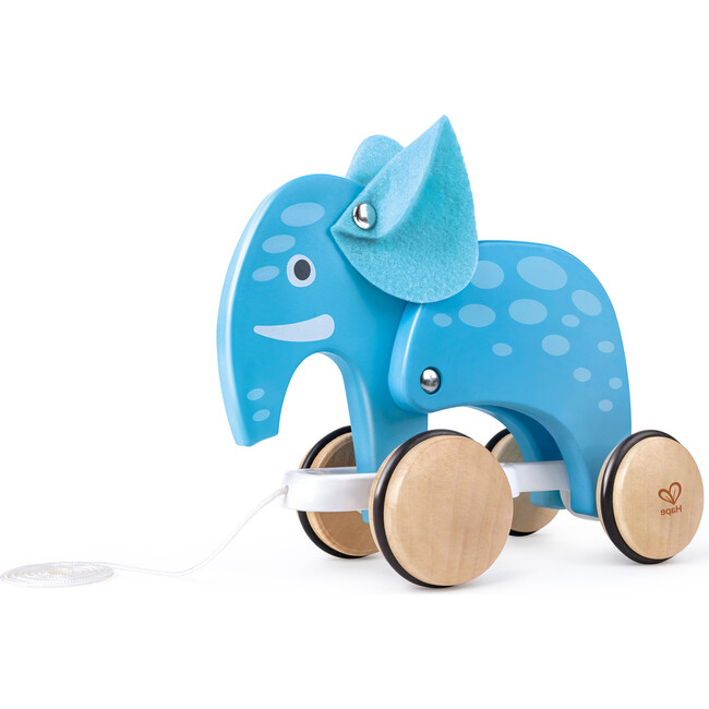 Pull Along - Elephant - Blue - Wooden Animal Toy