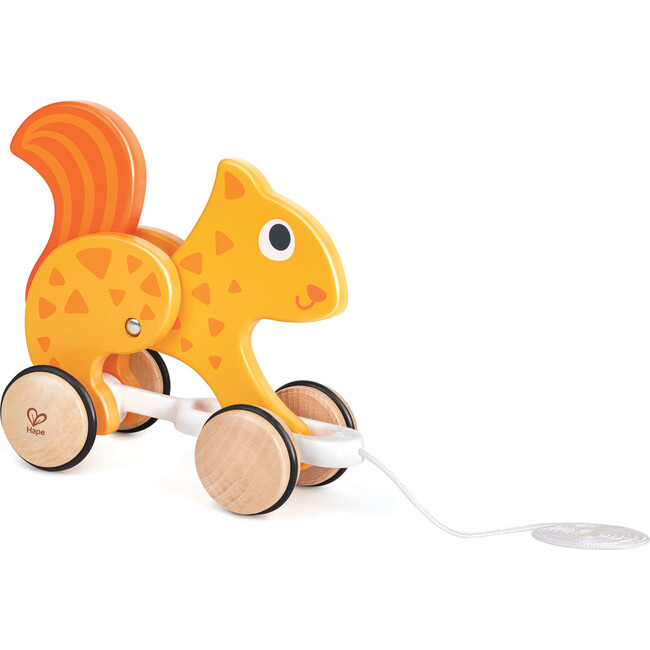 Pull Along - Squirrel - Orange - Wooden Animal Toy - Developmental Toys - 4