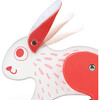 Pull Along - Bunny - White & Red - Wooden Animal Toy - Developmental Toys - 3