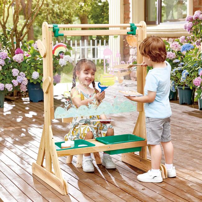 Outdoor Art Easel - Wooden Double-Sided Easel, Kids Age 3+ - Arts & Crafts - 2