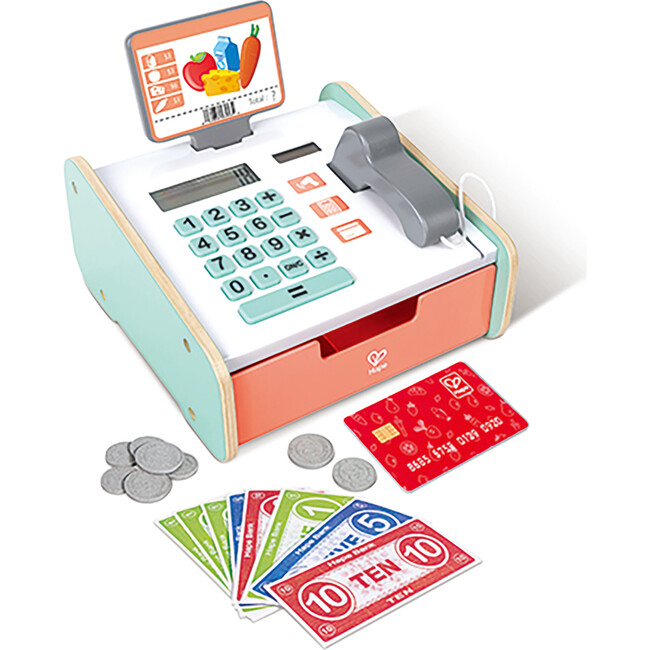 Fantastic Cash Register - Light & Sound Wooden Shop Toy Set - Play Kits - 1