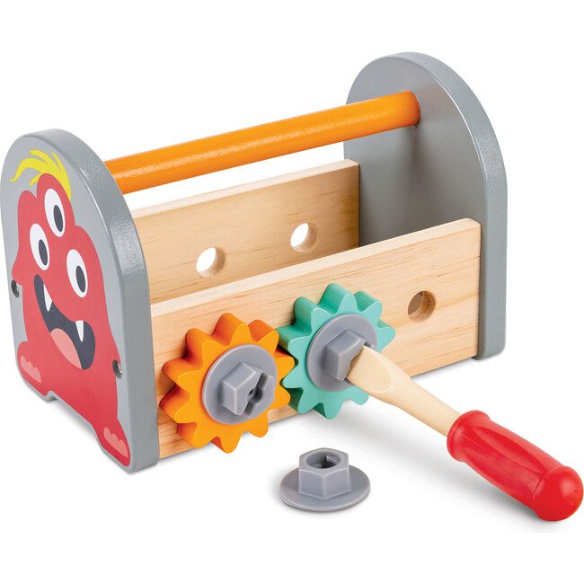 Fix-It Tool Kit - Monster Design, Wooden Tool Box With Carry Handle - Play Kits - 2