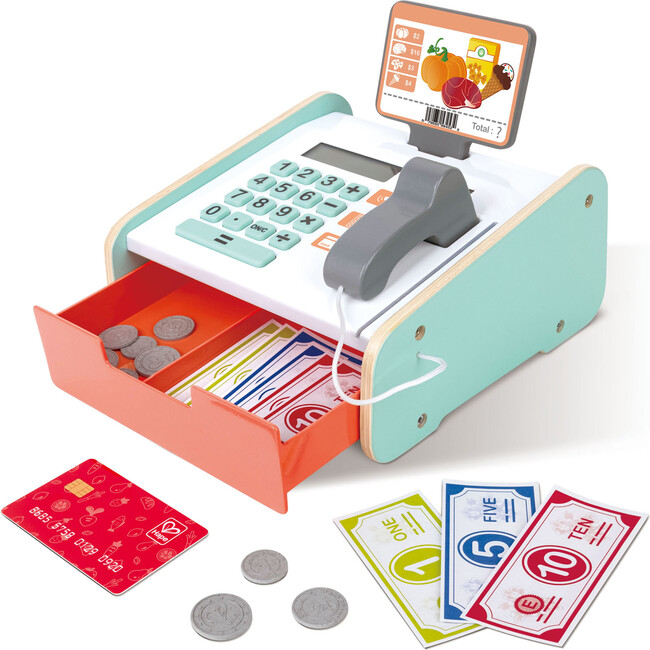 Fantastic Cash Register - Light & Sound Wooden Shop Toy Set - Play Kits - 3