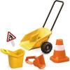 Construction Sand Toy Dumper Set - 5pc Beach & Sand Toy Set, Bulldozer, Digger Bucket, Safety Cone, Indicator & Cart, Outdoor Playset, Kids Age 3+ - BEACH TOYS - 3