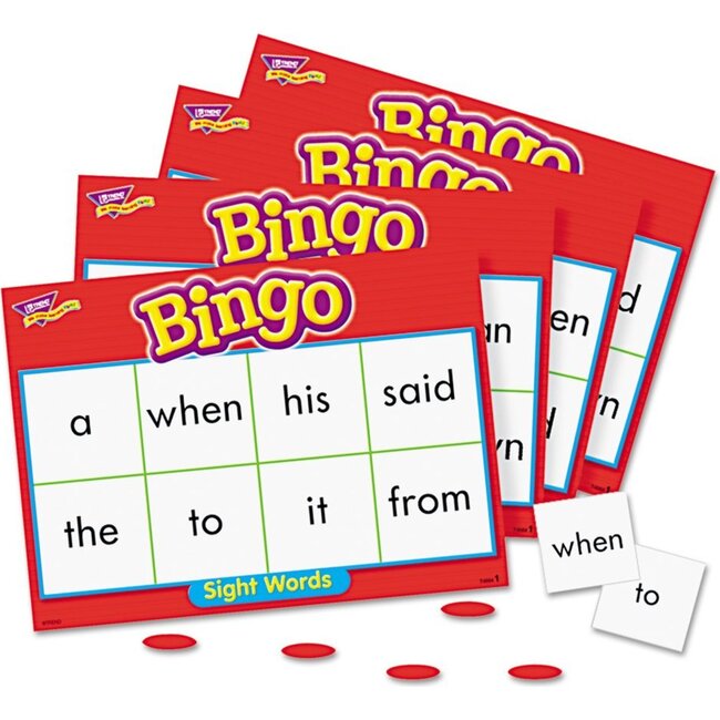 Sight Words Bingo - Language Building Skill Game for Home or Classroom