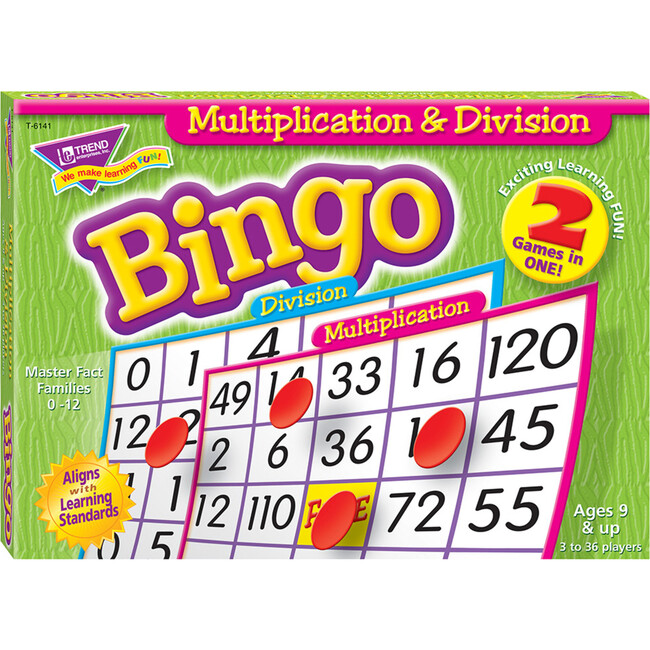 Multiplication & Division Bingo - skill game for home or classroom