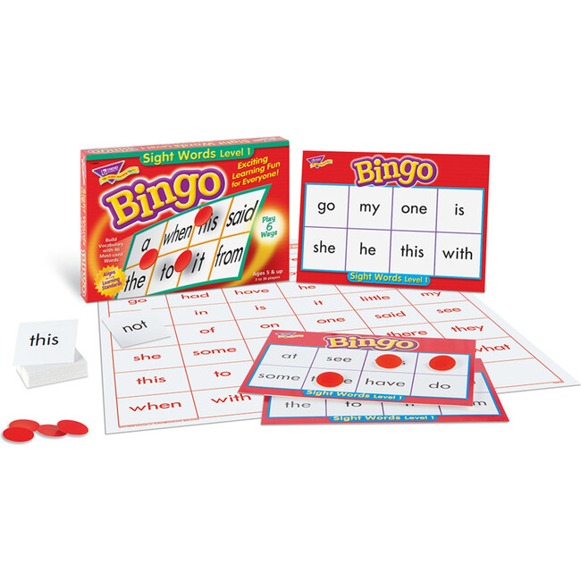 Sight Words Bingo - Language Building Skill Game for Home or Classroom - STEM Toys - 2