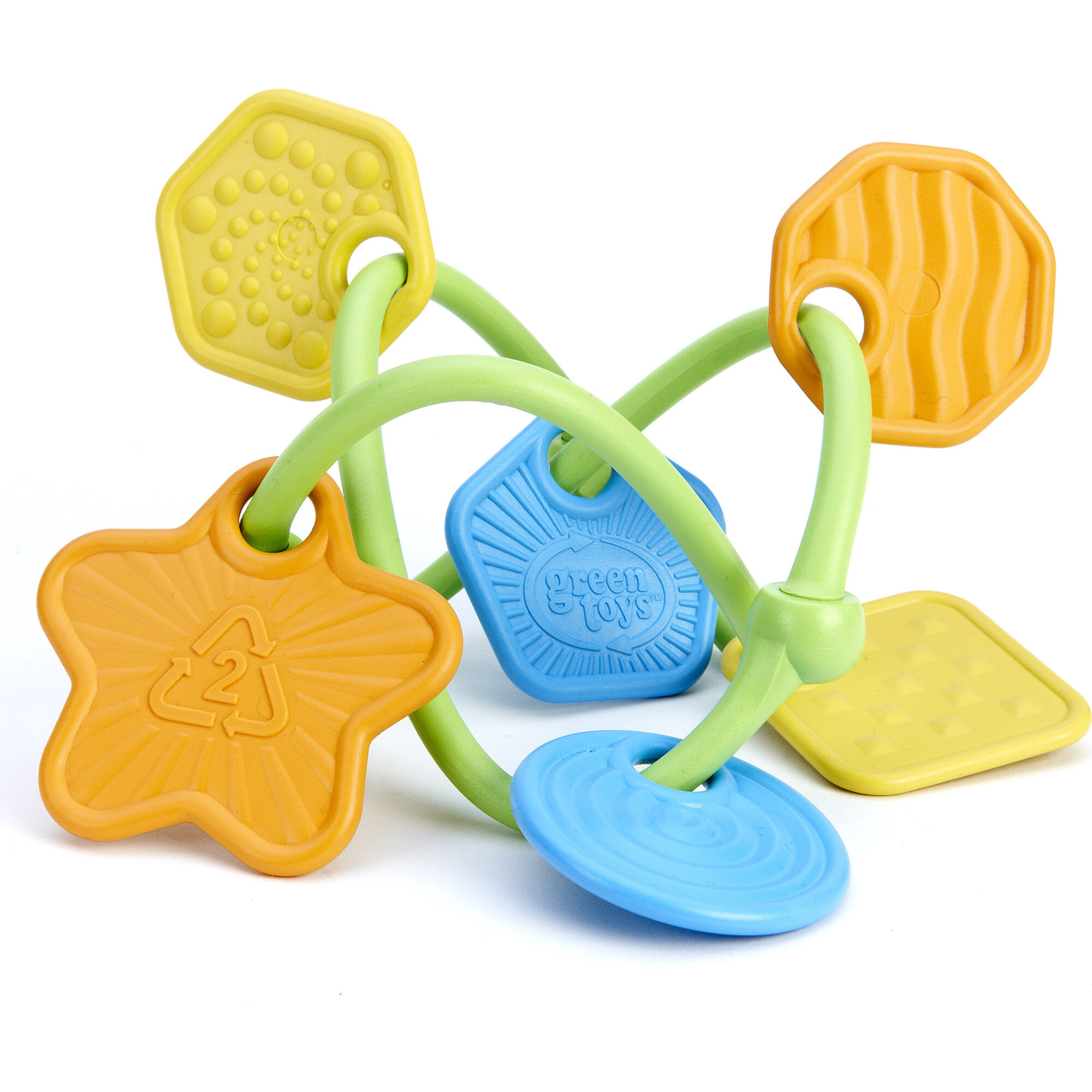 Green Toys: Twist Teether - Pastel Baby Ring & Shapes - Developmental Toys - 1