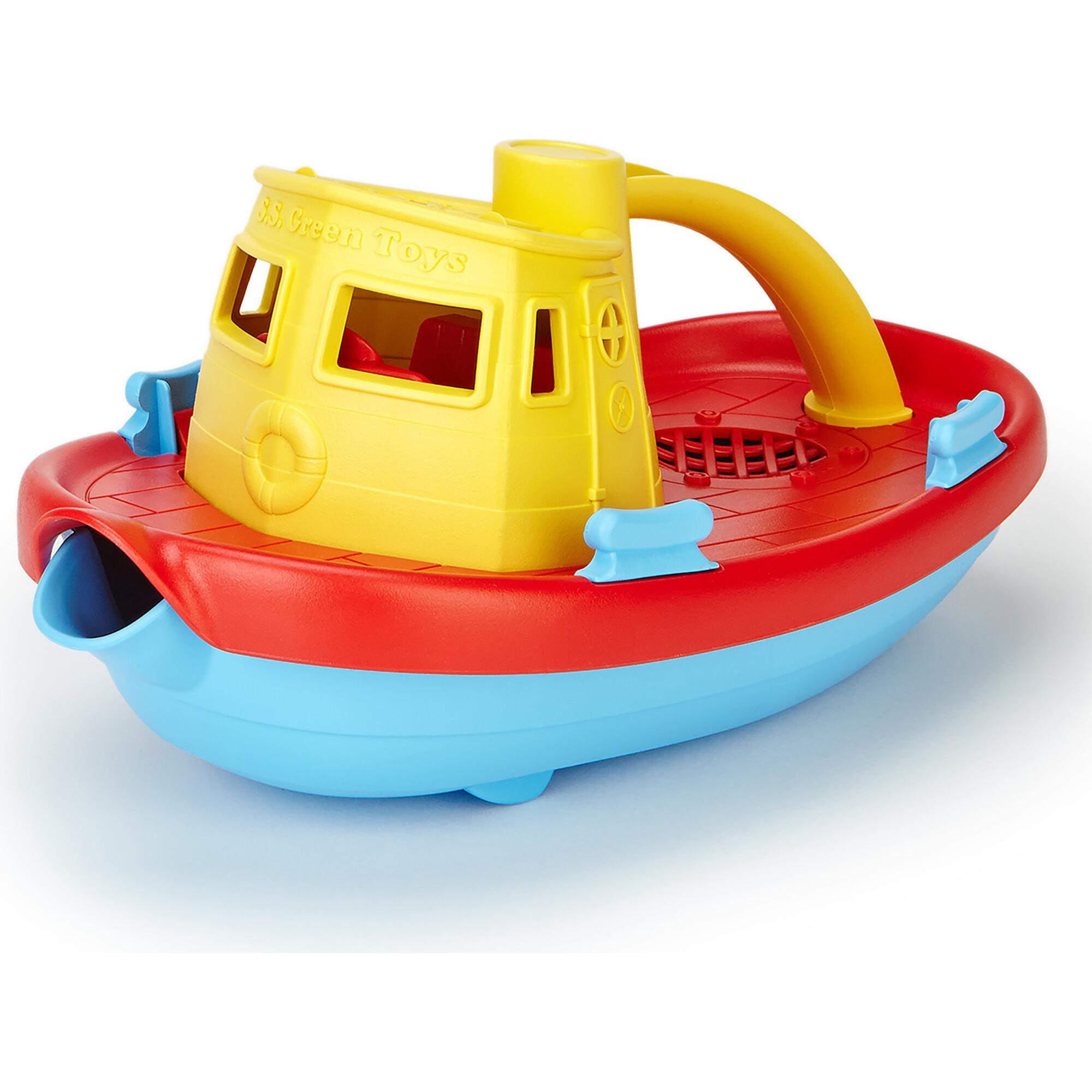 Green Toys: My First Tugboat - Yellow Top Bathtime Play Toy - Bath Toys - 1