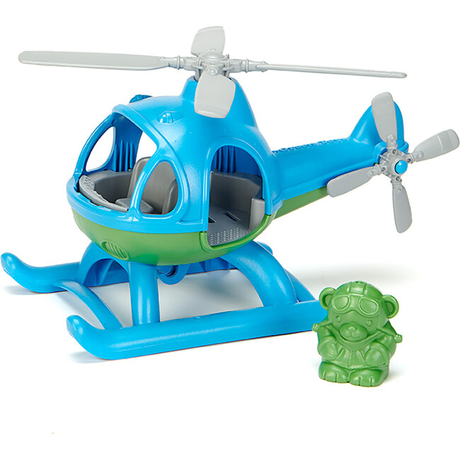 Green Toys: Helicopter Blue - Green Bear Pilot Character