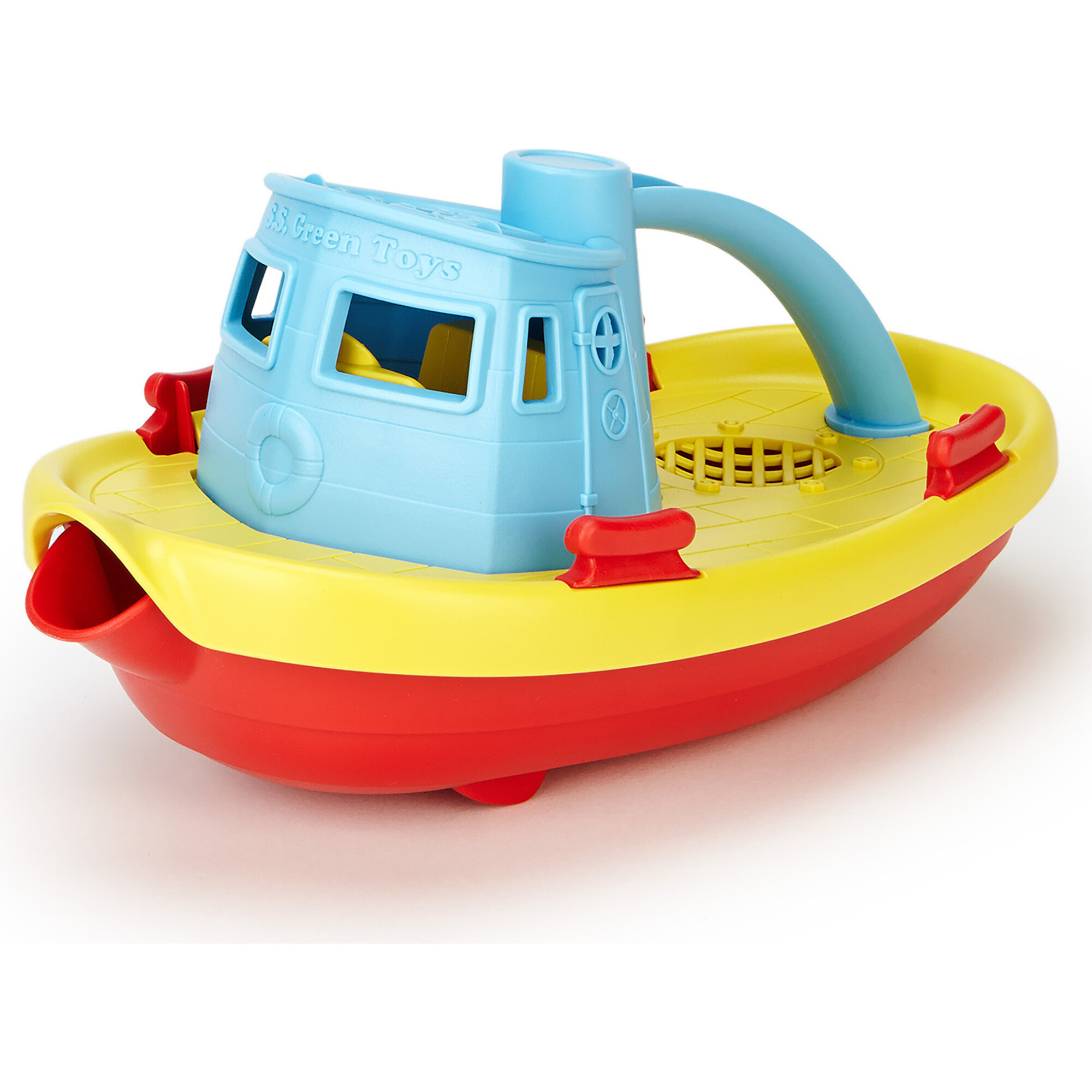 Green Toys: My First Tugboat - Blue Top Bathtime Play Toy - Bath Toys - 1