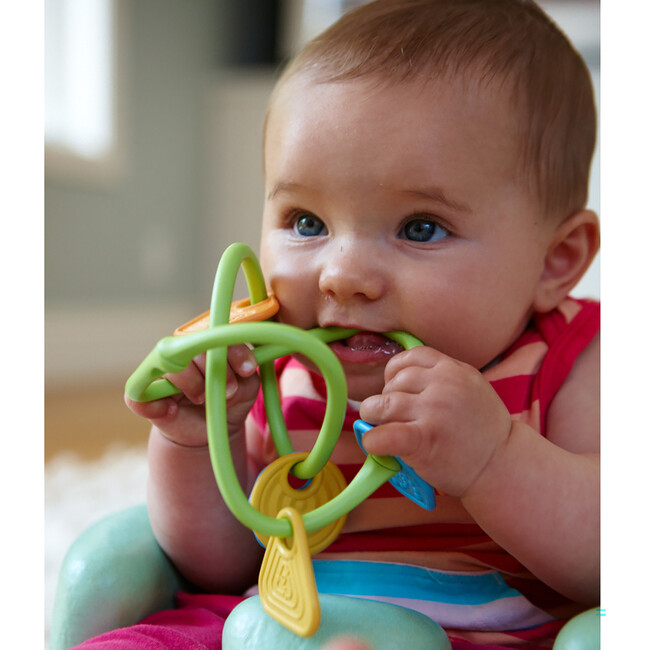 Green Toys: Twist Teether - Pastel Baby Ring & Shapes - Developmental Toys - 2