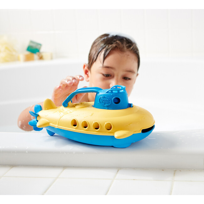 Green Toys: My First Submarine - Blue & Yellow Bathtime Toy - Bath Toys - 2