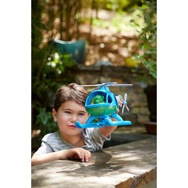 Green Toys: Helicopter Blue - Green Bear Pilot Character - Play Kits - 2