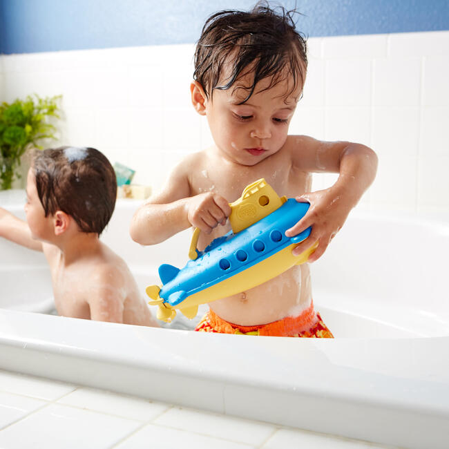 Green Toys: My First Submarine - Yellow & Blue Bathtime Toy - Bath Toys - 3