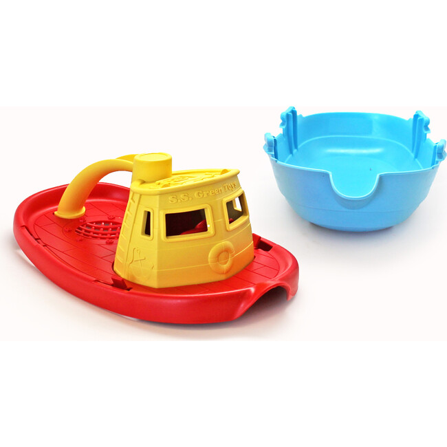 Green Toys: My First Tugboat - Yellow Top Bathtime Play Toy - Bath Toys - 4