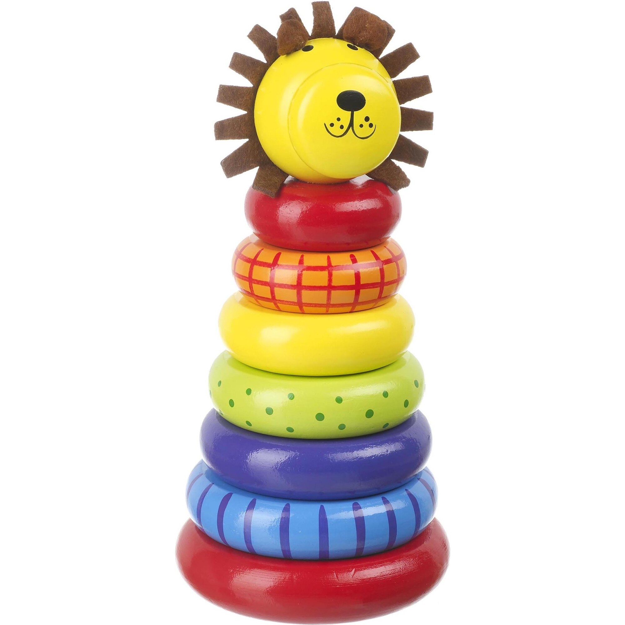 Orange Tree Toys: Stacking Ring: Lion - 7 Ring Wooden Puzzle Toy - Stackers - 1