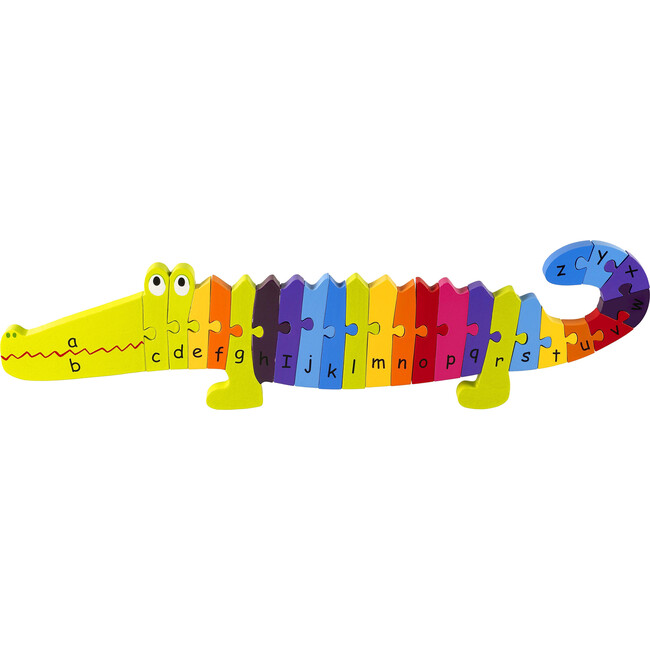 Orange Tree Toys: Crocodile Alphabet Puzzle - 25 Piece Wooden Puzzle