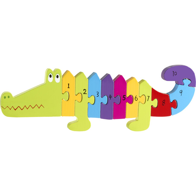 Orange Tree Toys: Crocodile Number Puzzle - 11 Piece Wooden Puzzle - Wooden Puzzles - 1