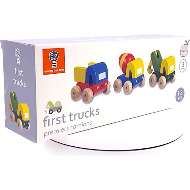 Orange Tree Toys: First Trucks - 3 Wooden Push Car Toys - Play Kits - 2