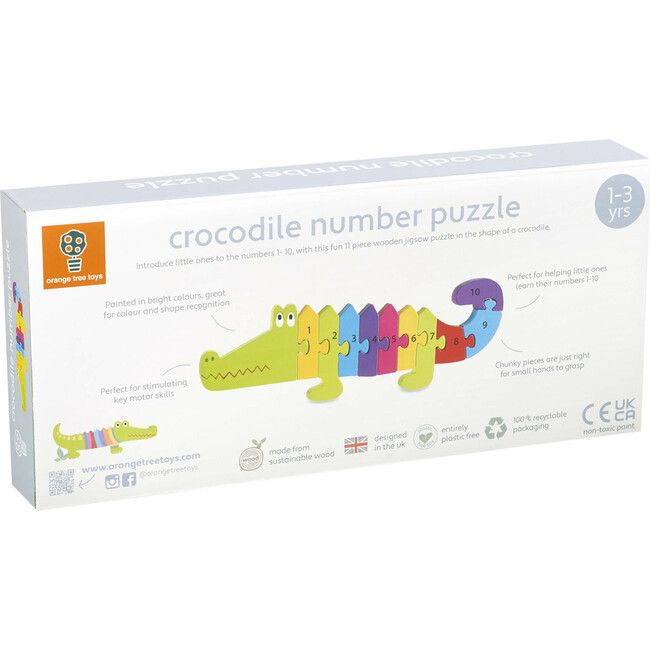 Orange Tree Toys: Crocodile Number Puzzle - 11 Piece Wooden Puzzle - Wooden Puzzles - 3