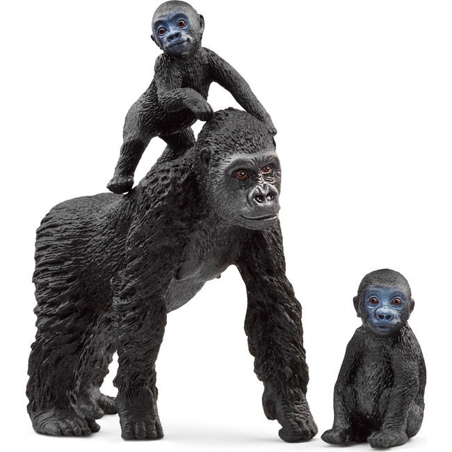 Schleich Wild Life: Gorilla Family - 3pc Animal Figurine Jungle Playset