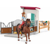Schleich Horse Club: Horse Box - Hannah & Cayenne - Horse & Rider Figurine Playset - Playsets - 1 - thumbnail