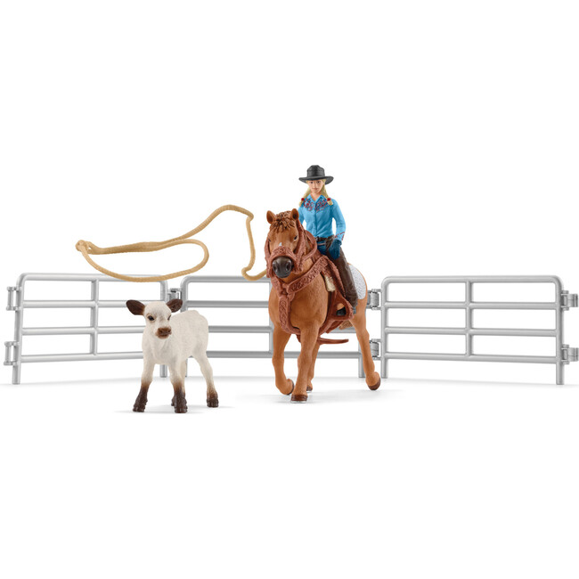 Schleich Farm World: Cowgirl Team Roping Fun - Rodeo Playset