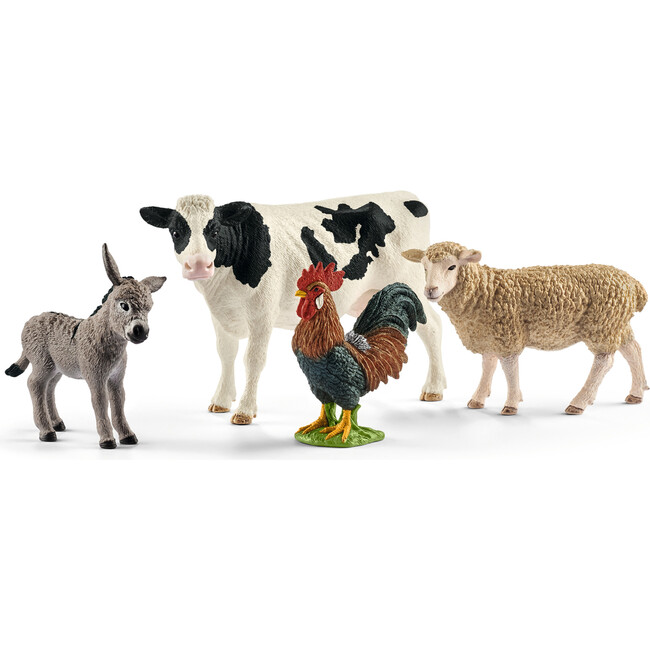 Schleich Farm World: Starter Set - 4pc Figurine Set, Animal Playset