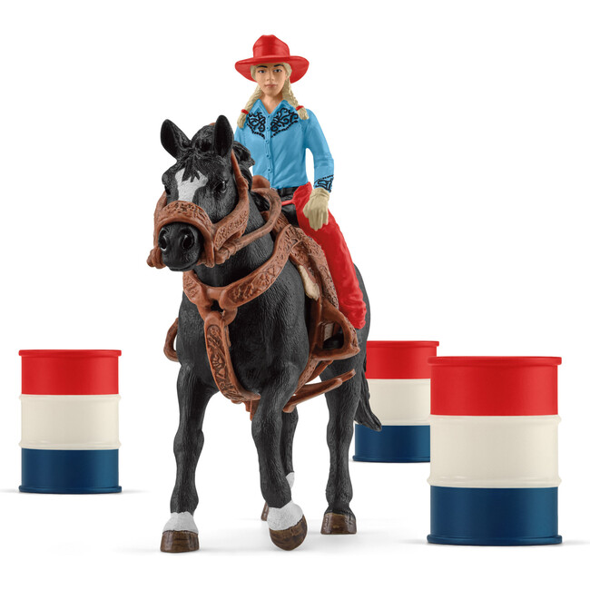 Schleich Farm World: Cowgirl Barrel Racing Fun - 7 Piece Playset