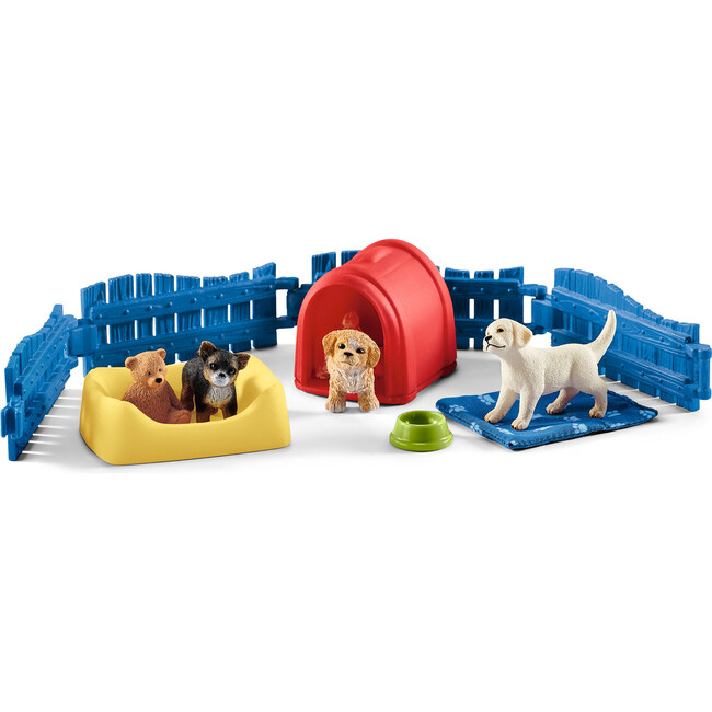 Schleich Farm World: Puppy Pen - Animal Figurine Playset